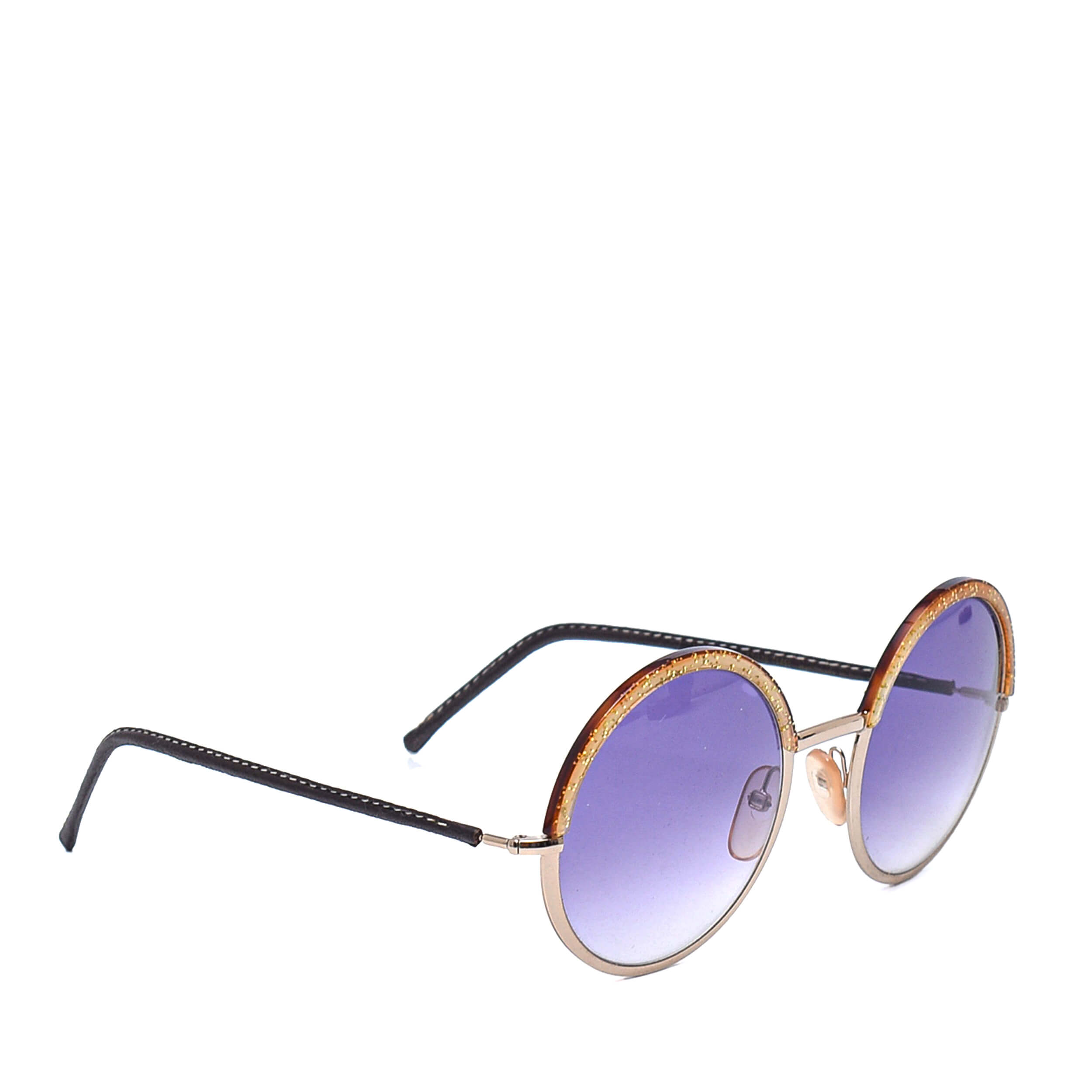 Cutler And Gross - Light Gold Tone Shiny Round Sunglasses